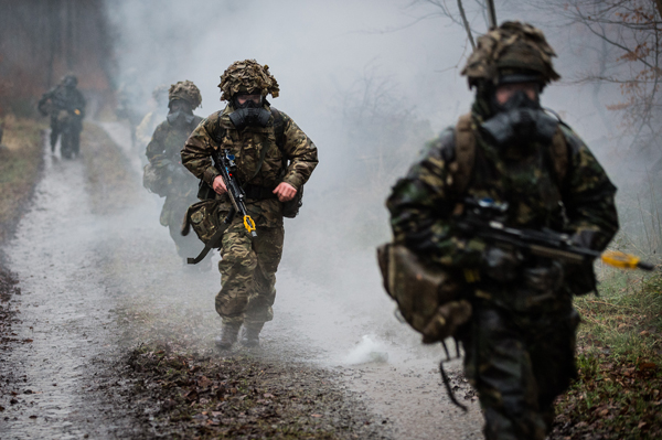 120 Sappers and around 100 support staff from 35 Engineer Regiment deploy to the area of Bad Pyrmont to conduct Exercise HECTORS TRAILS.  The exercise was conducted on private land, which presented an extra challenge to the troops who would normally exercise on well-known training areas within Germany. This unusual training opportunity enabled the Sappers to test their navigational skills in an unknown area as well as giving the Junior NCOs the skills and confidence to command soldiers in the field prior to deploying to Canada later this year.  By day each section also undertook a variety of tasks including Vehicle Recovery, Mine Strike and Chemical Biological Radiological and Nuclear (CBRN) drills and attacks.